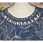 Catherines Womens Blue Open Weave Neckline Blouse Top Plus Size 3X Office Church Photo 2