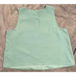 J.Crew NWT Sage Green Tank Top Size XL Button Back Formal Cropped Sleeveless Photo 1
