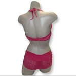 Zuliana Size Large Dark Pink 3 Piece Lace Set. Made in Brazil, New With Tags. Photo 2