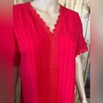Woman’s sheer shirt, size medium Red Photo 1