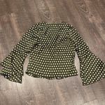 About Us  tie front polka dot bell sleeve top Photo 4