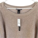White House | Black Market NWT Two Tone Sequin Sweater Tan Grey Size Large Photo 5