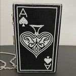 Alessia | Ace Of Spades ♠️ Beaded Clutch w/ Crossbody Black Photo 1