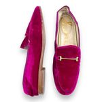 Sam Edelman Lior Magenta Hot Pink Crushed Velvet Horsebit Loafer Shoes Size 8.5 Photo 2