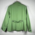 Esprit Womens Raincoat Jacket Size XL Brat Green Double Breasted Travel Photo 6