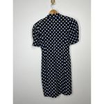 Nipon Boutique Polka Dot Silk Dress Size 6 Vintage 1980s Navy White Nautical Photo 5