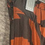 Anthropologie Geometric Pleated Midi Skirt XS Brown Black Photo 9