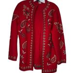 Jolie Eric Gaskins Embroidered Wool Jacket‎ Red Photo 0