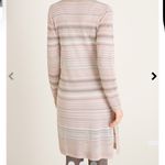 Chico's Blush Taupe Stripe Shimmer Long Cardigan Size 1 USโ Medium Metallic Photo 8