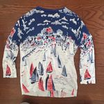 Talbots Sailboat Regatta Lightweight Cardigan Sweater Size Large Photo 9