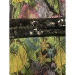 Carmen Marc Valvo  Collection Floral Jacquard‎ Dress Black Sequin Waist Size 10 Photo 4