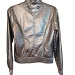 Candie's Vintage Metallic Cotton Polyester Blend Y2K Silver Bomber Jacket w Liner Photo 1