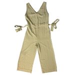 Everlane  Japanese GoWeave Essential Cropped Olive Green Wide Leg Jumpsuit size 6 Photo 13