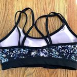 Gaiam Black Blue Lilac Lavender Navy Geo Geometric Print Strappy Sports Bra S Photo 6