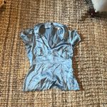 Nanette Lepore  Baby Blue Satin Blouse Size 4 Photo 1