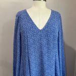 INC Blue Polka Dot Dress Long Sleeve Retro Size M Size M Photo 4
