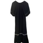 Old Navy  100% cotton black embroidered ruffled lagen  look cottage core Large Photo 4