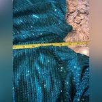 Grace Karin XL Green Sequin Cocktail Dress Asymmetrical Wrap Waist Holiday Party Photo 8