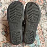 Crocs  Monterey Diamante Embellished Thong Wedge Sandal Black Women's size‎ 9 Photo 9