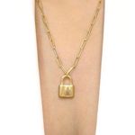 Lock Paper Clip Link Chain Necklace Photo 2
