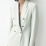 ZARA  WOMEN NEW DOUBLE BREASTED BLAZER LIGHT GREEN JACKET 7901/025 XS Photo 4