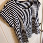 Garnet Hill Weekender Cropped Boxy Striped Short Sleeve T Shirt XS Photo 8