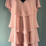 Slny Dusty Pink 16 Ruffle Tiered Dress Romantic Flowing Feminine Flattering Chic Photo 0