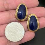 Vintage EDGAR BEREBI Navy Blue Cabochon Gold Photo 3