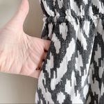 J.Crew Linen Blend Short Sleeve Romper w/ pockets in Black White Ikat Print, XS Photo 10
