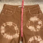 PacSun Mom jeans high rise tan with white tie dye circles 28 Photo 9