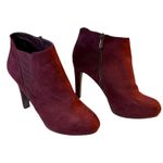Impo  Tucker Suede Maroon Red Side Zip Ankle Bootie Size 9 Photo 1