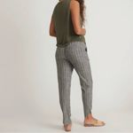 Marine layer  Allison Dark Gray & White Striped Dolphin Hem Cropped Pants Medium Photo 2