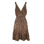 BCBGMAXAZRIA 100% Silk Bubble Hem Dress Size 2 Brown Photo 4