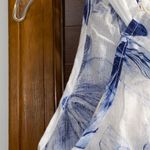 Bellambra NWT  White/Blue Halter Tie Floral Linen Dress S Photo 4