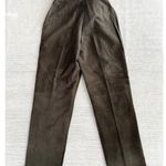 Toffs Brown Grey Leather Spiegel Deadstock High Rise Straight Leg Pants 10 New Photo 8