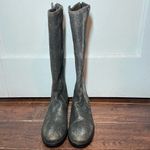 Frye  MELISSA STUD LEATHER Back Zip RIDING BOOTS Equestrian Metallic Anthracite 6 Photo 2