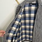 ZARA Gingham plaid Gauzy Oversized Shacket Button Up Small Photo 4