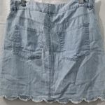 CeCe  Light Blue Scalloped  Denim Mini Hem Skirt Size 4 Photo 2