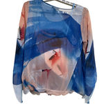 Alfani Petite women top Blouse Size xs Blue Photo 9