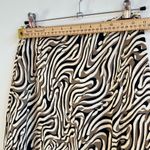 12th Tribe Zebra Print Maxi Skirt With Slit In Cream And Brown Size Small Photo 5