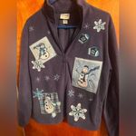 Christmas Snowman Fleece Essential by Maggie Size Large Christmas Sweater Blue Photo 0