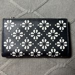 Kate Spade VTG Card Holder Wallet Pattern Floral Black White Hippie Boho Small Photo 1