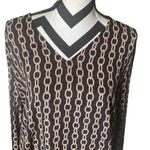 Worthington {} ~ NEW ~ CHAIN BLOUSE ~ V-Neck ~ elastic sleeves Photo 2