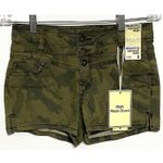 Blue Spice Camo High Waist Shorts Juniors 5 Grunge Military Stretch Festival NWT Photo 0