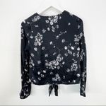 Cami NYC  Lila Tie Detail Floral Silk Blouse Long Sleeve Black XS Photo 5