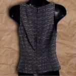 Carmen Marc Valvo Vintage Black Gray Beaded Sleeveless Knit Top Photo 5