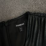 EXPRESS  Black Metallic Pleated Maxi Dress SIZE S – Long Sleeve Wrap Style Photo 1