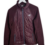 New Balance  Performance Polar Fleece Quilted Run Jacket In Burgundy W1880 Sz M Photo 0
