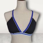Nautica NWT Black/Blue Cross-Back Bikini Top Size Large Photo 1