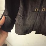 Etcetera  Women's Black Linen Blend Jacket Eyelet‎ Detail Size 2 Medium Lagen Photo 2